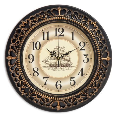 Wall clock, series: interior, "frigate", smooth move, d-40 cm