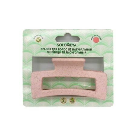 Solomeya hair crab, made of natural wheat, rectangular, pink color-1