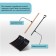 Bucket shovels are plastic, 360 × 380 mm, with a galvanized bar, a tuleyka 32 mm, “snowball”
