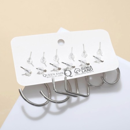 Set of earrings 6 pairs "Assorted" strawberries, pear and avocado, colored in silver-2