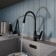 MILARDO MILARDO M07BL2FM05 kitchen mixer, pouring 180 mm, flexible spout and shower nozzle, black mA