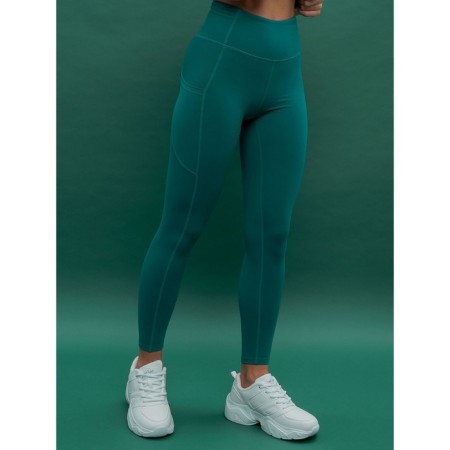 Sports women's leggings, size XS, emerald color