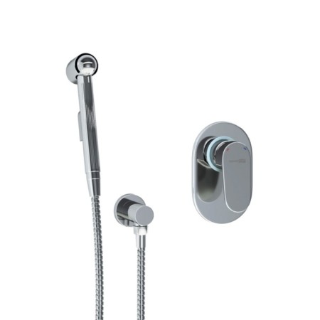 Fixer for bidet Wasserkraft A15357, with a hygienic shower, hose 120 cm, brass, chrome