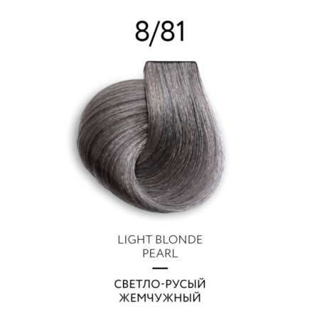 Cream-color hair Permanent Ollin Professional Color Platinum Collection, tone 8/81, 100 ml