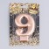 Candle for the Cake "European Giant", a number 9, 7 cm, pink gold