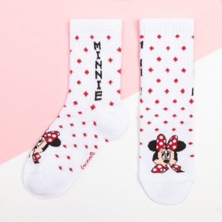 Set of socks "Minnie", Minnie Mouse 2 pairs, red/white color, 18-20 cm-1