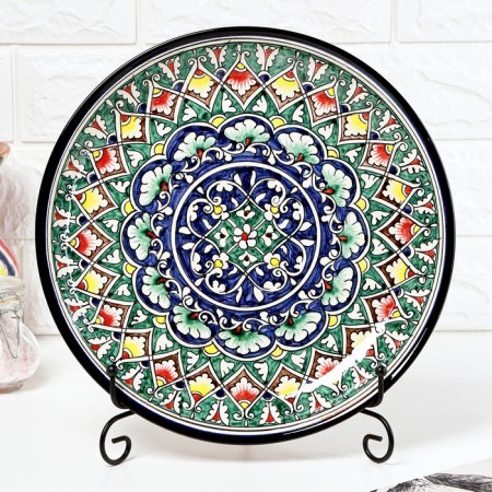 Largan Rishtan ceramics "Patterns", 28 cm, blue -blue pack-2