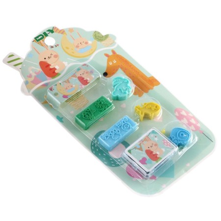 Printing color "bunny", set of 5 pcs., Stamping pillow-5