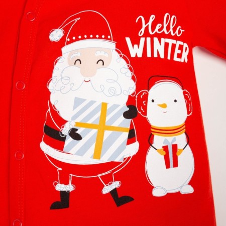 Combineson crumb I "Happy Winter", height 74-80 cm, red-2