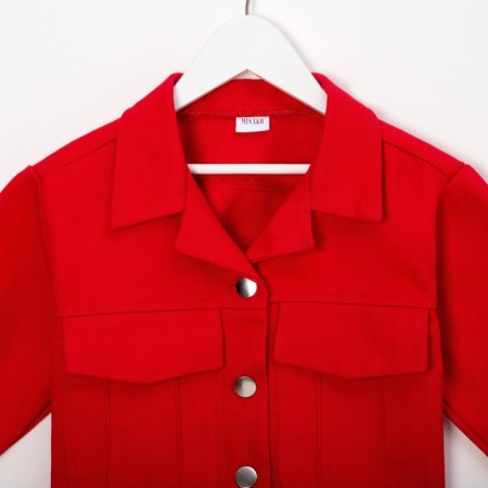 Jacket for Minaku girl: Casual Collection Kids, red color, height 128 cm-7