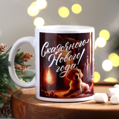 Ceramic "Tale" mug, 320 ml, white color-1