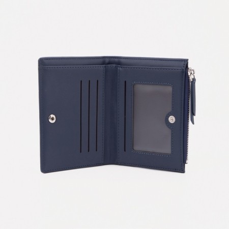 Women's wallet on the button, blue color-2