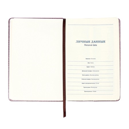 The diary is low, PVC cover, A5 format, 140 l, cell, metallic pink-6