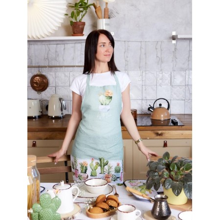 Apron "Ethel" Cacti 70x60 cm cm, 100% cotton, martial 160 g/m2-12