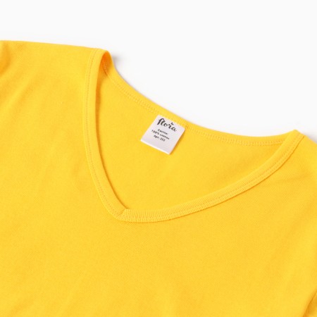 T-shirt female V-shaped neckline, yellow color, size 50-1