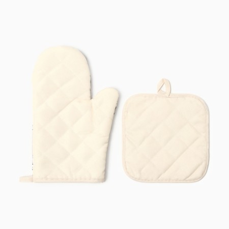 Kitchen set 2 pr. Dilyana "Flowers" Take 17*17cm, mittens-seging 26*16cm, 100%HL-2