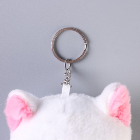 Soft toy "Cat with heart" on a key fob, 14 cm, color mix-2