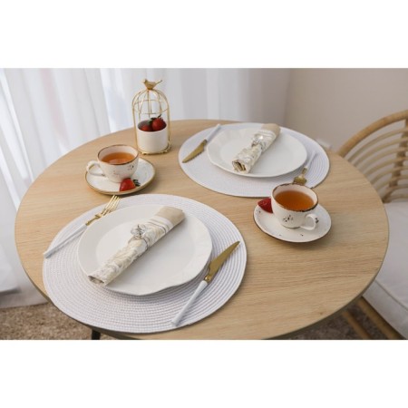 Set of serving napkins on the table "Loft", 4 pcs, d = 38 cm, white color-7