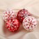 Set of balls plastic D-8 cm, 4 pcs "Snowflake" red-white