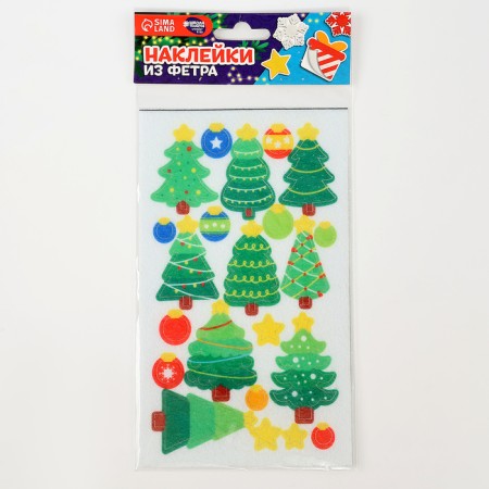 Stickers from felt "Christmas trees", 11 x 18.5 cm, 22 pcs-5