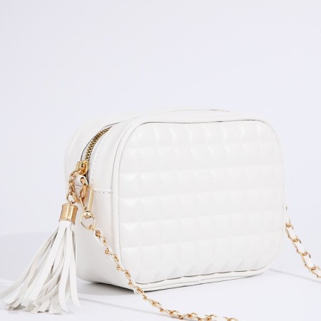Bag Cross-Bodi with a zipper, white color-2