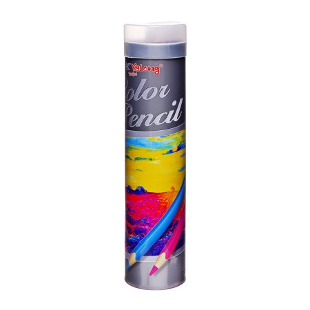 Pencils 24 colors, in a tube metal, hexagonal, wooden, landscape-5