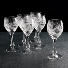 A set of crystal glasses for wine 
