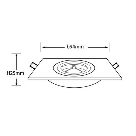 Light-K Buildiv-y, artin, square 94x94x25mm hole 75x75mm Gu5.3 Al White 51423 7-10