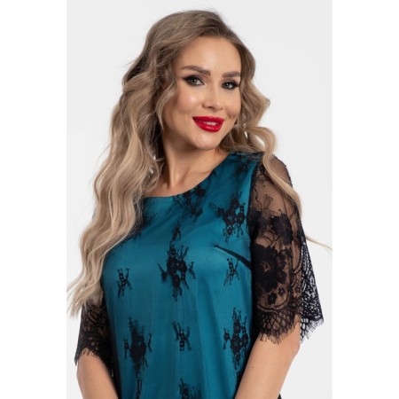 Women's dress, size 42, black color, blue-9