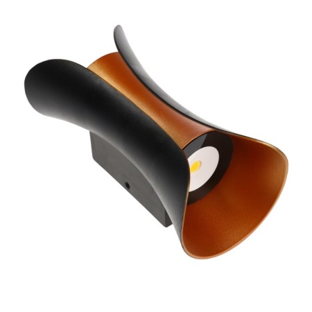 Facade lamp "Elegant", FSD-035, 10W, 3000k, 1 beam, IP65, 220V, layer, black and gold. 10084-6