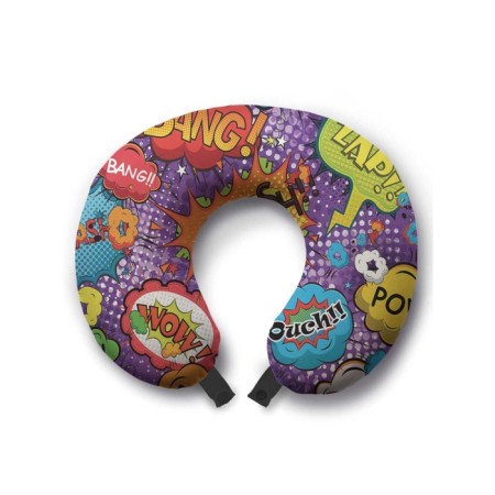Pillow for travel "Comic sounds", size 30x25x10 cm