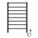 Terminus heated towel rail "Euromix" P8, 500x800 mm, on the right, black Muars