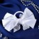 Hair elastic band "Schoolgirl" Ban are small beads and sparkles, 12 cm, white