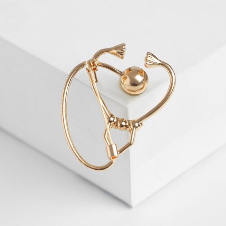 Brooch "Stetoscope" is large, the color is white in gold-1