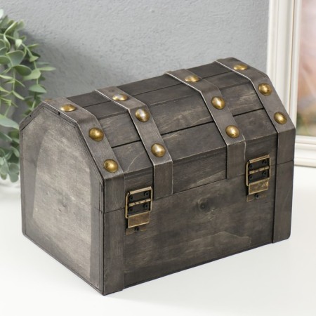 Casket chest "Leo. With rivets" Steel 16x15.5x22 cm-3