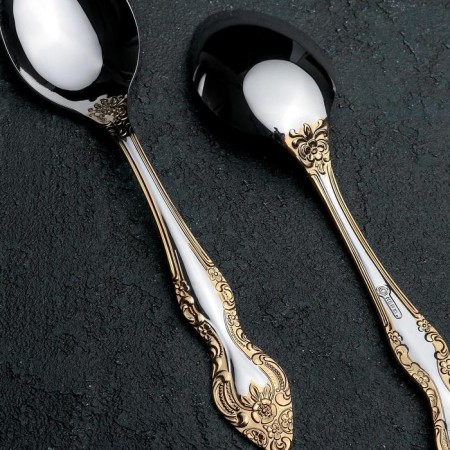 Tablespoon “Troika”, h = 19 cm, thickness 2 mm, local nitride titanium coating, silver color-1