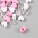 Plastic beads "Heart. Pink, white, transparent" set of 20 g 1.2x0.9x0.8 cm
