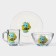 Breakfast Set "Faithful Friends", 3 items: mug 200 ml, salad bowl 450 ml, plate, MIX drawing