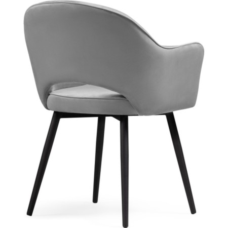 Chair on a metal frame Ouster MR-11 metal/velor, black/gray 60x58x81 cm-3