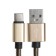 Type- C cable - usb, 2.1 a, nylon braid, 1 meter, golden