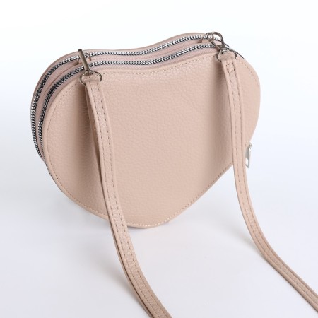 Bag Women's Cross-Bodi with a zipper, beige color-5