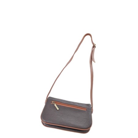 Cross-Bodi bag, lightning department, graphite/brown color 15x24x5cm-1