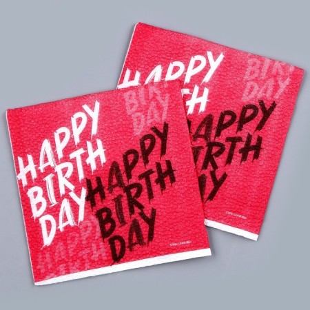 Single -layer paper napkins “Happy Birthday”, 24x24 cm, set 20 pcs.-1