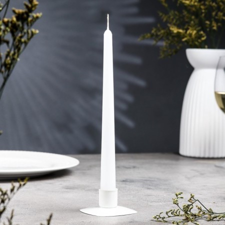 Square Square Metal for 1 candle, 7x3 cm, white