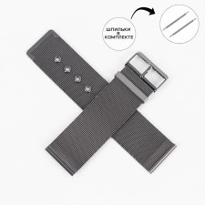 Watch strap, 24 mm, stainless steel, L-20 cm, studs in the kit
