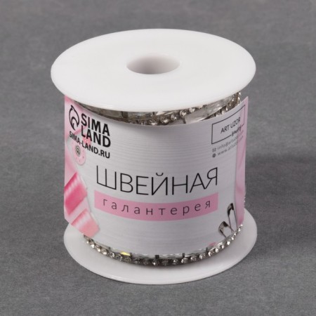 Rhinestones “rectangle”, width - 8 mm, 4.5 ± 0.5 m, silver color-3