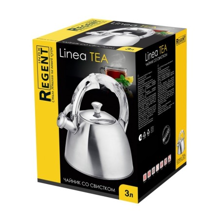Teapot Regent Inox Tea, with a whistle, 3 l-4