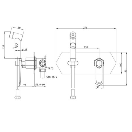 Lemark Prizma LM3919C bideter, single -leaf, with hygienic watering can-1