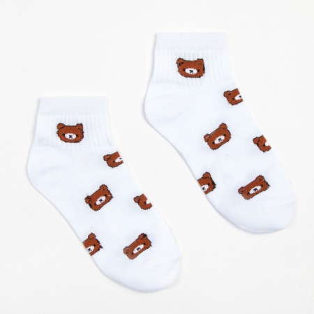 Women's socks "Bear" color white, size 23-25-1
