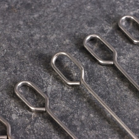 A set of skewers - skewers for barbecue, 12 pcs, 30 cm, handle - ring, metal-2